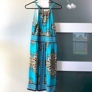 Halter turquoise dress